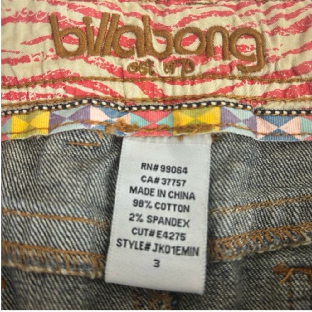 Billabong Blue Denim Jean Mini Micro Skirt Size 3 - Picture 7 of 10